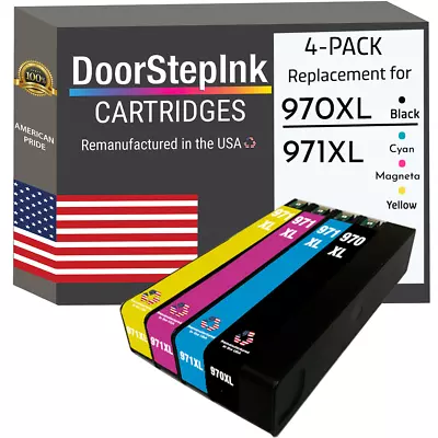 DoorStepInk Remanufactured In The USA For HP 970XL Black 971XL C M Y 4 PK  • $74.99