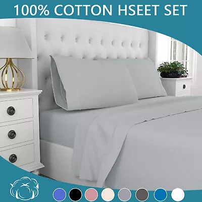$37.42 • Buy 2000TC 100% Egyptian Cotton Bed Sheet Set All Size Single/KS/Double/Queen/King