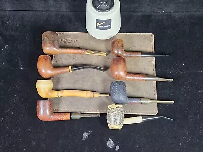 8 Estate Pipe Job Lot Castello Stanwell Genod Grabow Meerschaum W/ Bamboo  • $16.66