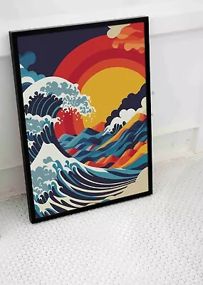 Great Wave Poster Off Kanagawa Art Japanese Japan Modern Take Print -a3 A4 Size • £8.95