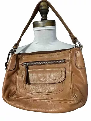 Vintage Fossil Light Brown Shoulder Bag With Key Charm Outside Pockets READ • $18.99