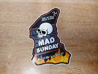 £2.99 • Buy X1 ISLE OF MAN TT RACES Mad Sunday Course / Flames Sticker - 110mm Decal