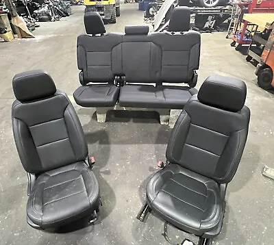 💥 Oem 2019-2022 Chevy Silverado 1500 Quad Cab Front Rear Seats Black Leather • $1999.99