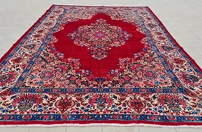 Authentic Hand Knotted Vintage Tribal Qirmoun Wool Area Rug 12 X 9 Ft (4440 KHI) • $0.99