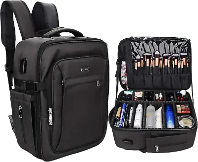 Makeup Backpack Professional Makeup Case Extra Large Travel Train Case • $94.99