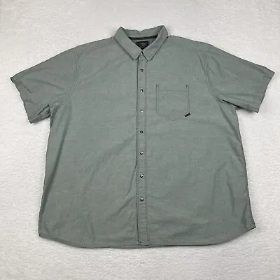 5.11 Tactical Shirt Mens 2XL Sage Green Chambray Snap Button Short Sleeve Casual • $22.88