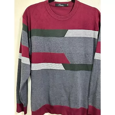 Men's Cashmere/Wool Blend Color Block Long Sleeve Golf Sweater Size M • $21