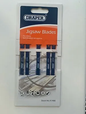 £7.99 • Buy JigSaw Blades For Metal, Draper 41488 62mm 24TPI HS-Steel, X 5pcs