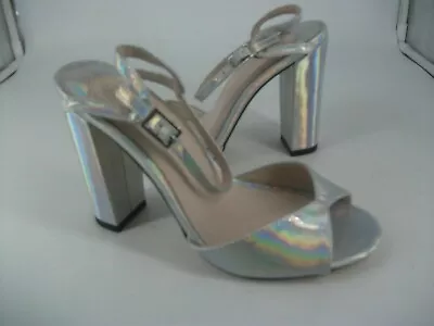 Faith Lenny Iridescent Block Heeled Sandals UK 3 EU 36 JS9 NN 14 • £26.99