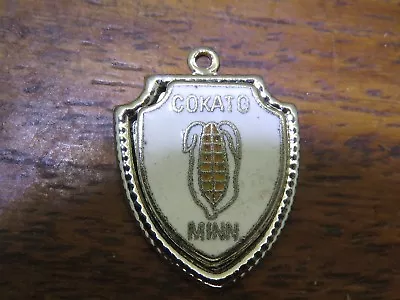 Vintage Silver MINNESOTA STATE COKATO CORN ENAMEL TRAVEL SHIELD Charm 3-10 • $16.95