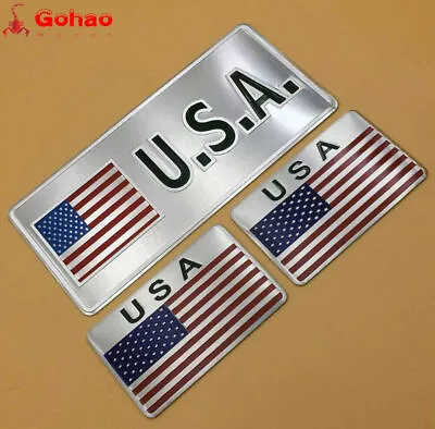 3pcs Decals American USA US Flag Sticker 3D Emblem Badge Logo Motor Moto Racing • $7.99