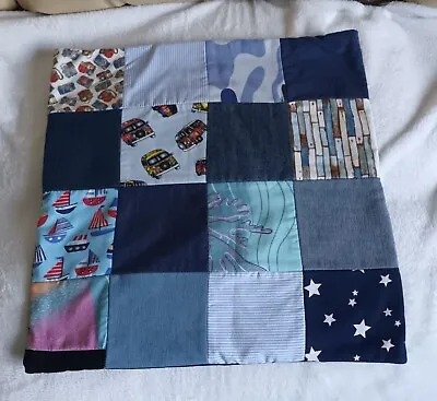 Patchwork Denim Cushion Cover  Summertime Blues  Approx 15  Square • £3.50