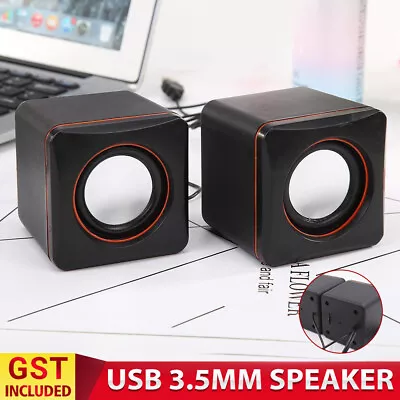 USB Power Wired Computer Speaker Stereo 3.5mm Jack For Desktop PC Laptop AU • $14.03