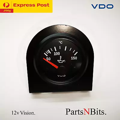 VDO COCKPIT VISION 52mm 12v OIL TEMP GAUGE AND L-BRACKET AUTOMOTIVE MARINE 4WD • $69.22