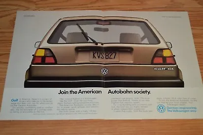 ★1987 Vw Golf Gl Original Vintage Advertisement Print Ad 87 Volkswagen • $9.99