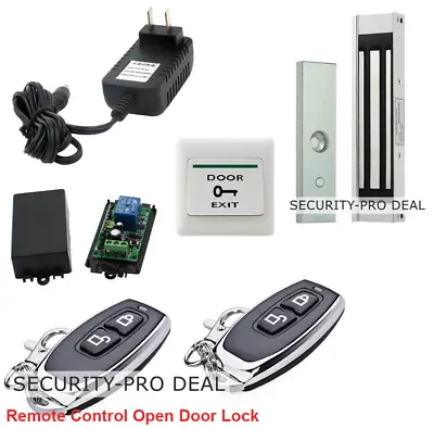 Door Access Control System + Magnetic Door Lock +2PCS Wireless Remote Controls • £53.40