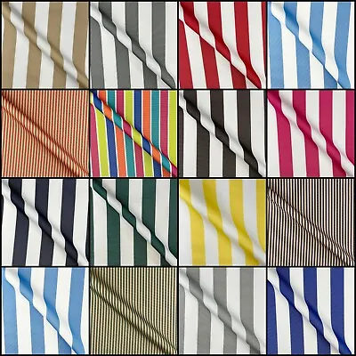 £1.29 • Buy Waterproof Canvas Stripe Fabric 8Oz Heavy Duty Thick Outdoor Material 150cm Wide