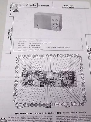 Vintage Sams Photofact Folder Radio Parts Manual Monarch RE-620 FM Receiver • $14.95