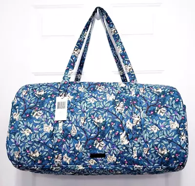 Vera Bradley Large Traveler Duffel Gym Bag Hanging Around Sloths Quilted NWT • $65