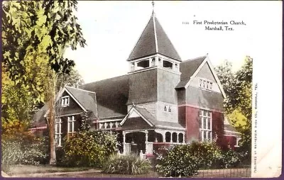 Marshall Texas First Presbyterian Church 1907 Postcard • $9.99