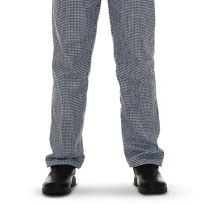 Gingham Check Chef Trousers Elasticated With Pull Cord And 3 Pockets Size Small • £8.99