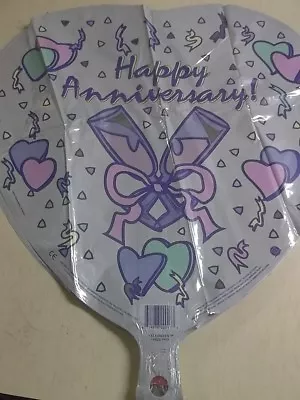 Happy Anniversary Heart Or Round 18  MYLAR FOIL BALLOON YOU PICK • $1