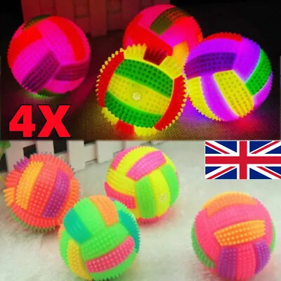 £6.34 • Buy 4pcs Pet Dog LED Light Up Flashing Play Chasing Bounce Rubber Training Ball Toys