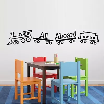 All Aboard Train Vinyl Decal Home Décor 10  X 35  • $13.49