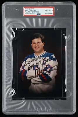 Mike Eruzione Signed Team USA 4x6 Photo Card Inscribed  All My Best  (PSA) • $35