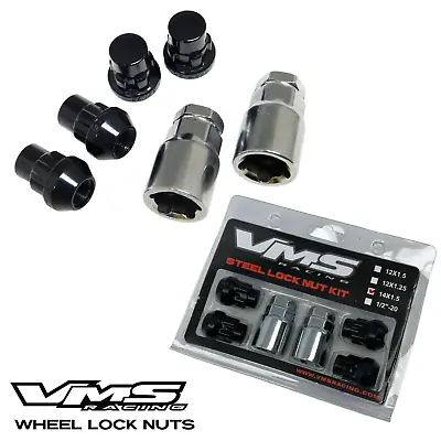 4 VMS Racing 12X1.5 Drag Wheel Black Close End Anti Theft Lock Nuts Forged Steel • $21.88