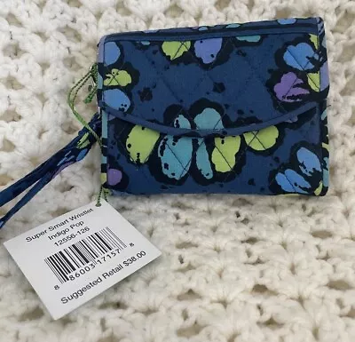 Vera Bradley Super Smart Indigo Pop Wristlet NWT • $15