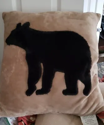 Black Bear  Pillow Plush Country Cabin Decor 17 ×17  • $11.11