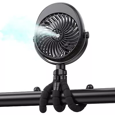 Portable Stroller Fan With Mist Rechargeable Misting Fan With Water Spray 2... • $39.88