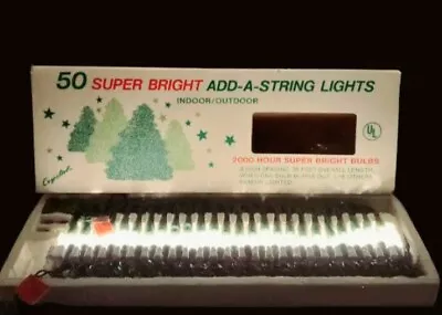 Vtg Crystal Christmas Super Bright Add-A-String Lights Indoor/Outdoor 659 TESTED • $19.95