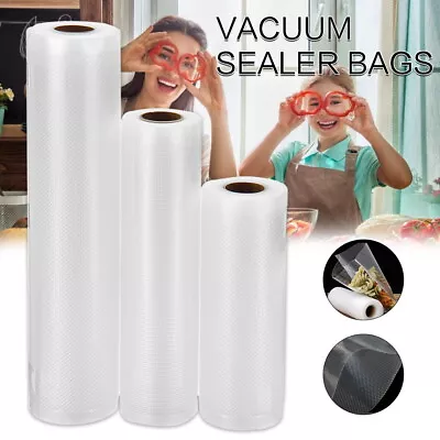 +20 Rolls Vacuum Food Sealer Saver Bag Seal Storage Commercial Grade 20/25/28X6M • $8.99