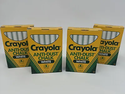 NOS Vintage 1988 Crayola Binney & Smith White Anti-Dust Chalk 4 Boxes Of 12 New • $28.99