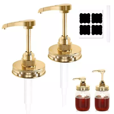 Syrup & Honey Dispenser Pump Lids For Mason Jar Plastic Dispenser & Stainles... • $25.66