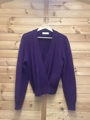 £12 • Buy St Michael 60% Wool 20% Angora Size 14 Purple Wrap Over Cardigan