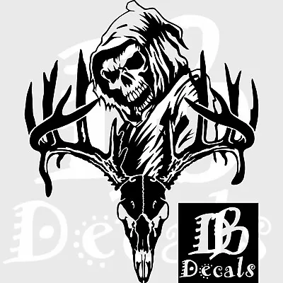 $21.80 • Buy Deer Skull Bone Hunting Buck Reaper Car Truck Window Laptop Vinyl Decal Sticker