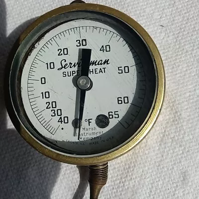 Service Man Super Heat Vintage  Heat Thermometer  Gauge. Marsh Instrument Comp. • $3.99