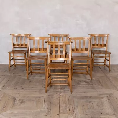 Light Edwardian Vintage Chapel Chairs Dining Chairs For Restaurants • £80