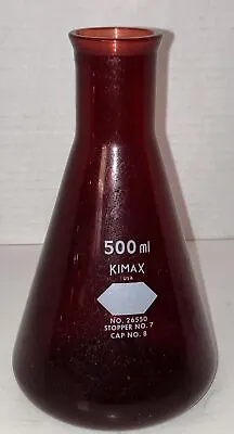 Vintage Kimax Ruby Red Glass 500 ML Beaker No. 26550 • $12