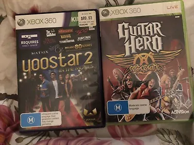 2 X Box 360 Games-  Guitar Hero Aerosmith / Yoostar  2 • $35