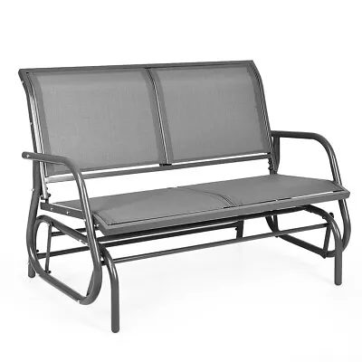 48  Outdoor Patio Swing Glider Bench Chair Loveseat Rocker Lounge Backyard Grey • $119.99