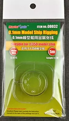 £14.99 • Buy MasterTools 08032 0.1mm Model Ship (1:350th) Rigging Cable(s) 5m Long