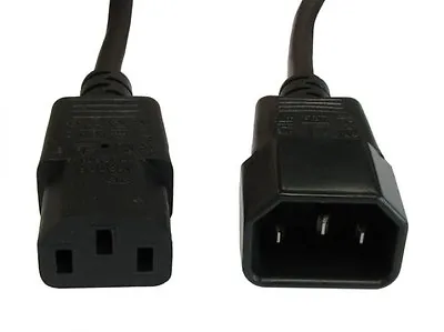 1m 1 Metre Power Extension Cable IEC C14 Male Plug To IEC C13 Female Socket • £4.47