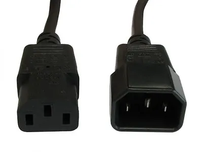 Power Extension Cable IEC C14 Male Plug To IEC C13 Female Socket 0.3m 0.3 Metre • £4.47