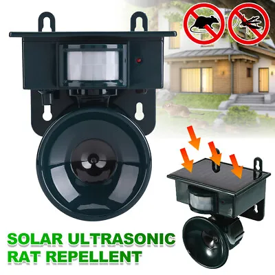 PIR Motion Sensor Solar Ultrasonic Bird Repeller Pest Bat Bird Scarer Universal • $37.99