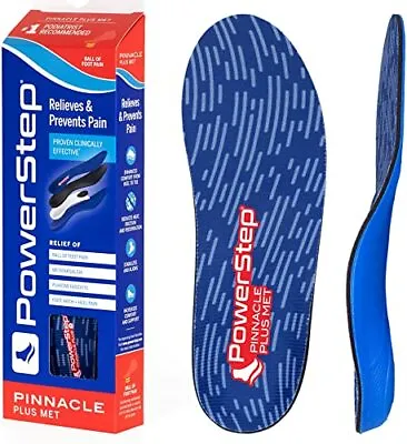 Powerstep Pinnacle Plus Orthotic Shoe Insoles W/Metatarsal Pad • $44.95