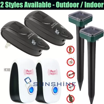 2X Electronic Repellent For Mosquito Roach Rat Flea Mice Spider Fly Mole • $9.99